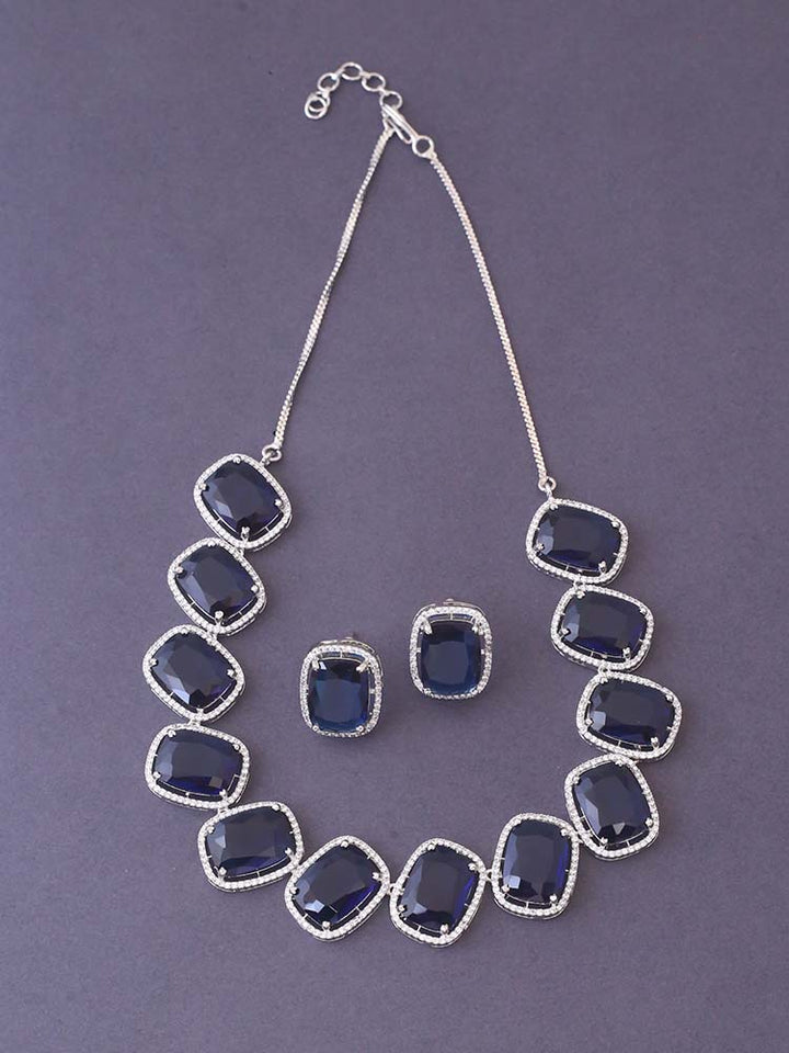 Navy Cauvery Zirconia Jewellery Set