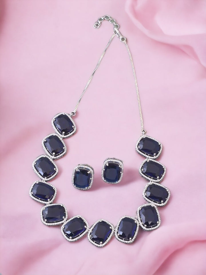 Navy Cauvery Zirconia Jewellery Set
