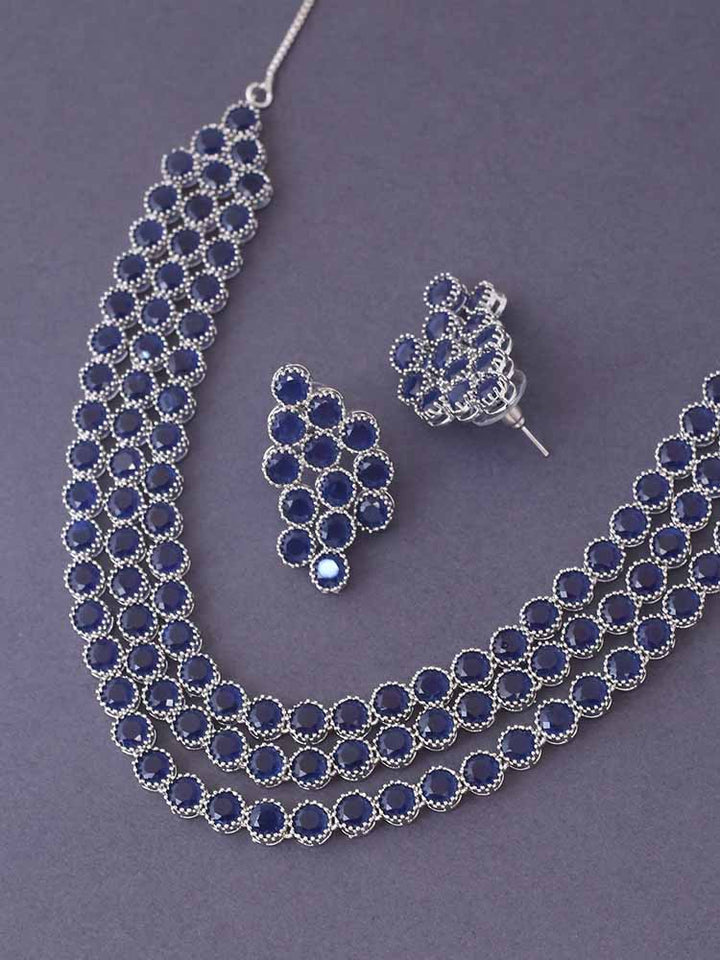 Navy Chantelle Zirconia Jewellery Set