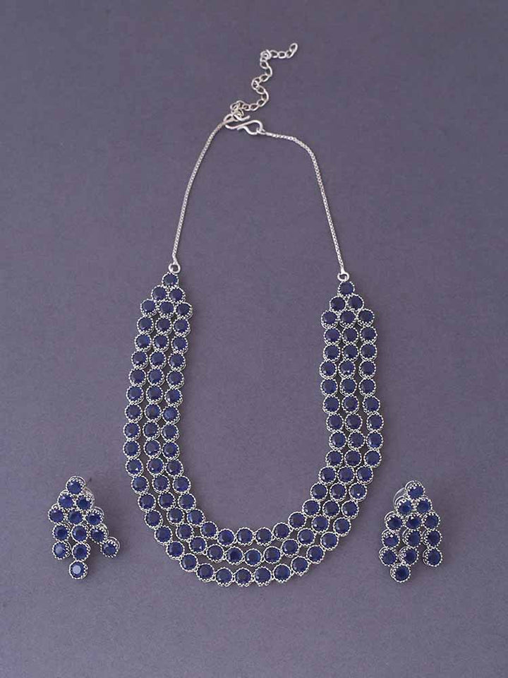 Navy Chantelle Zirconia Jewellery Set