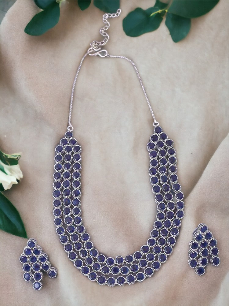 Navy Chantelle Zirconia Jewellery Set