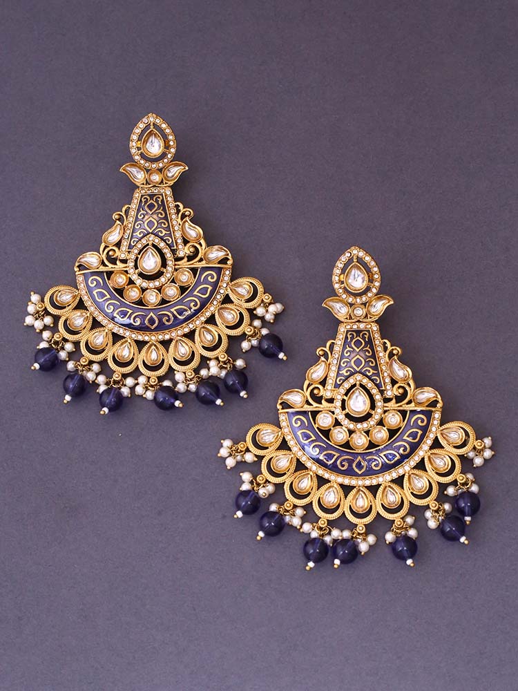 Navy Dhanshree Chandbalis