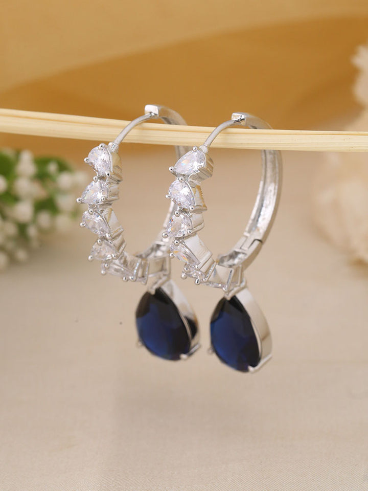 Navy Elektra Zirconia Hoops