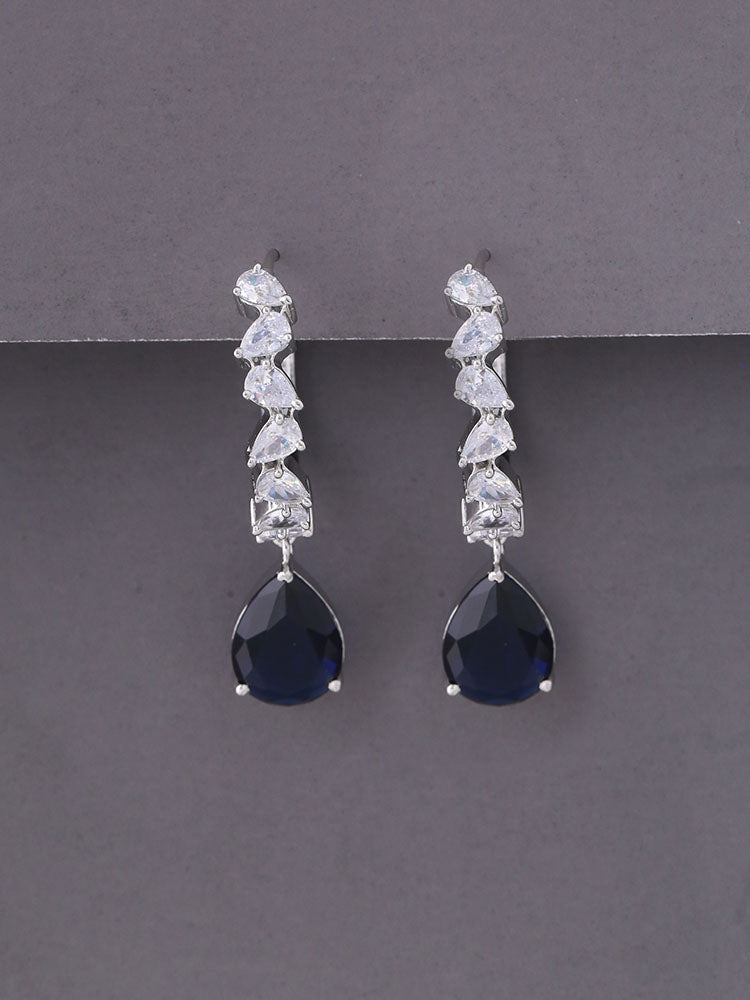 Navy Elektra Zirconia Hoops