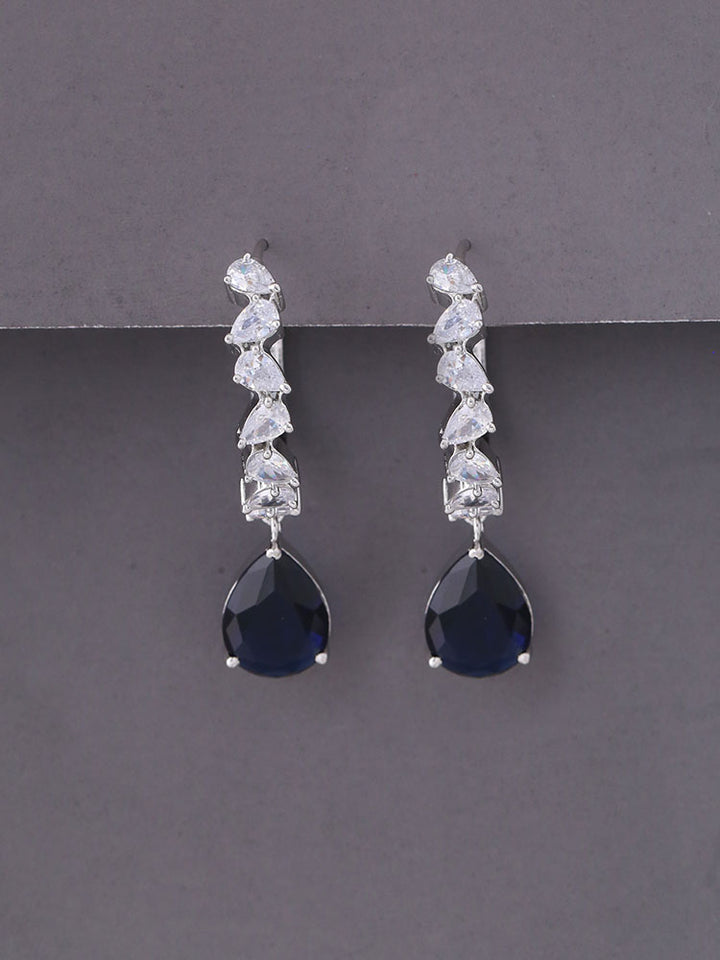 Navy Elektra Zirconia Hoops