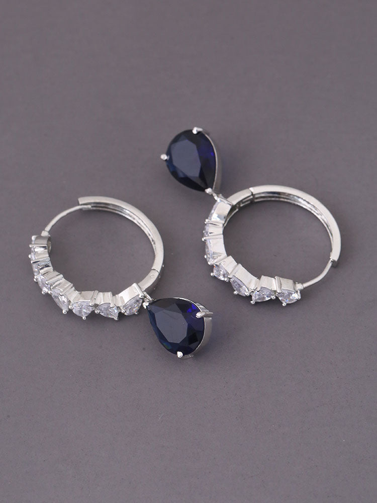Navy Elektra Zirconia Hoops