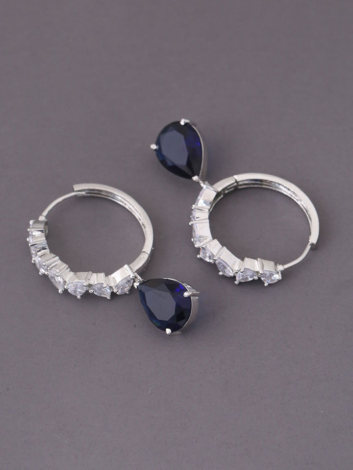 Navy Elektra Zirconia Hoops