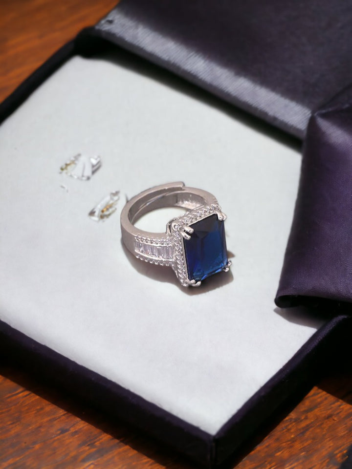 Navy Elissavet Adjustable Ring