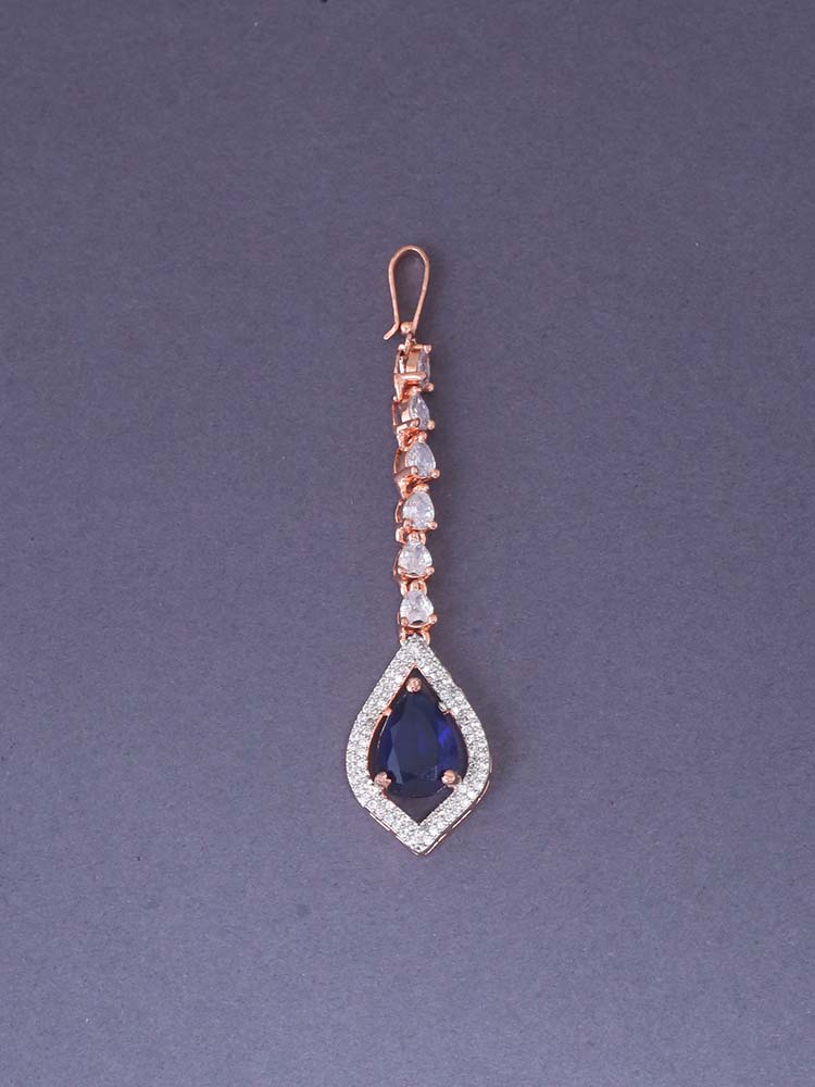 Navy Elvin Maang Tikka