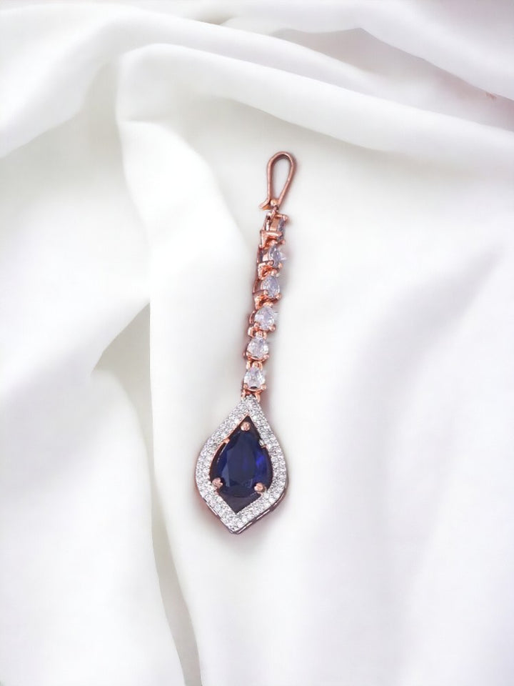 Navy Elvin Maang Tikka