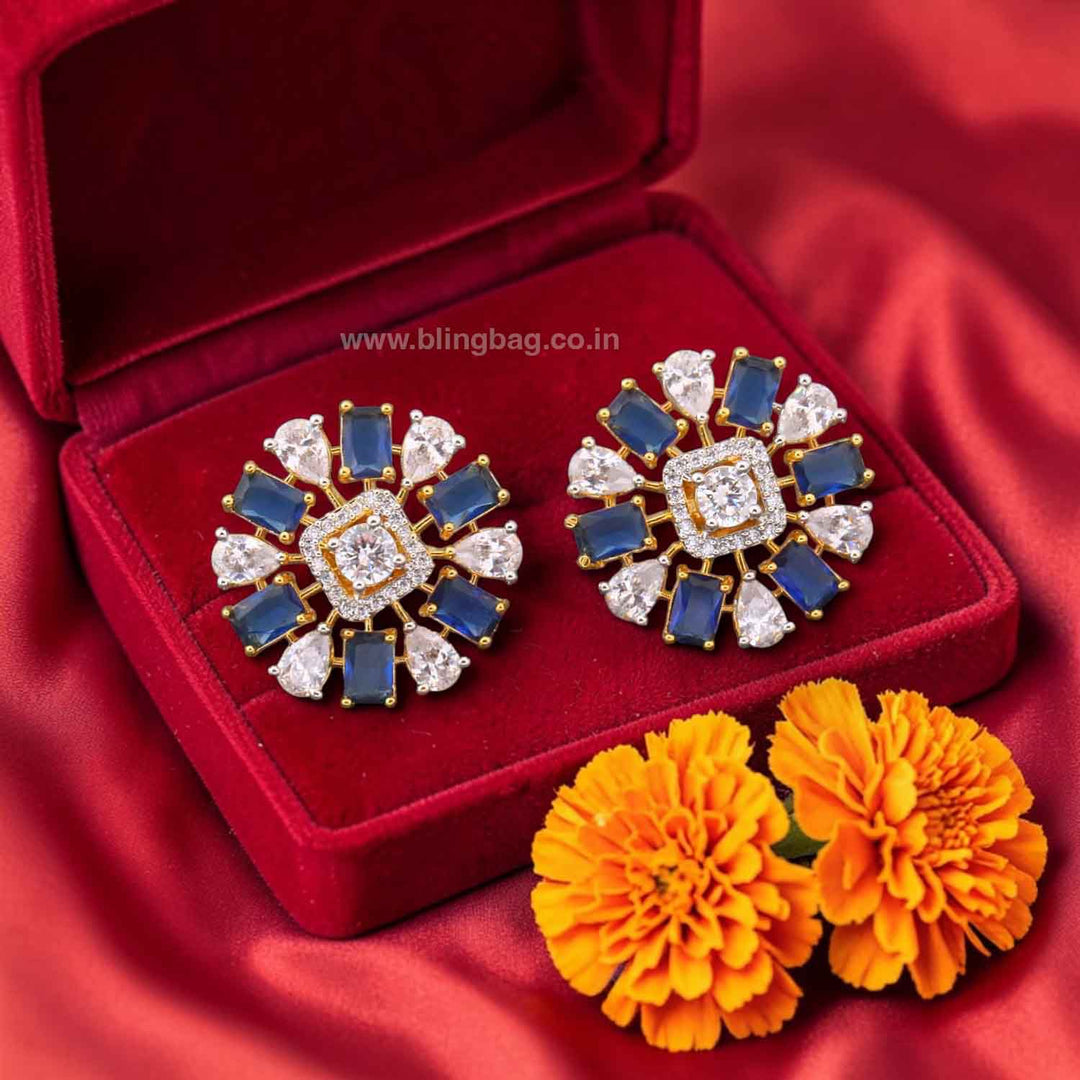 Navy Galilee Zirconia Studs