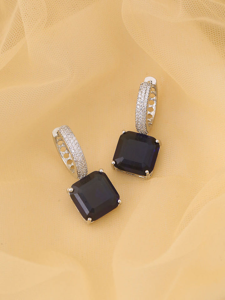 Navy Hermia Zirconia Hoops