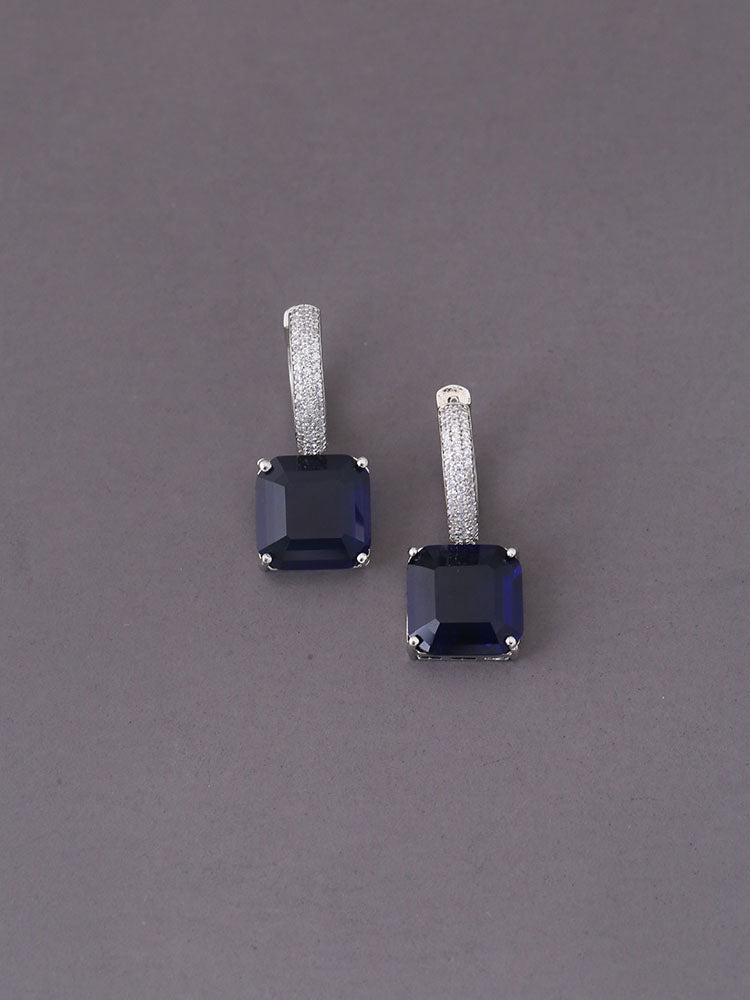 Navy Hermia Zirconia Hoops