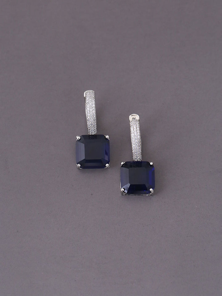 Navy Hermia Zirconia Hoops