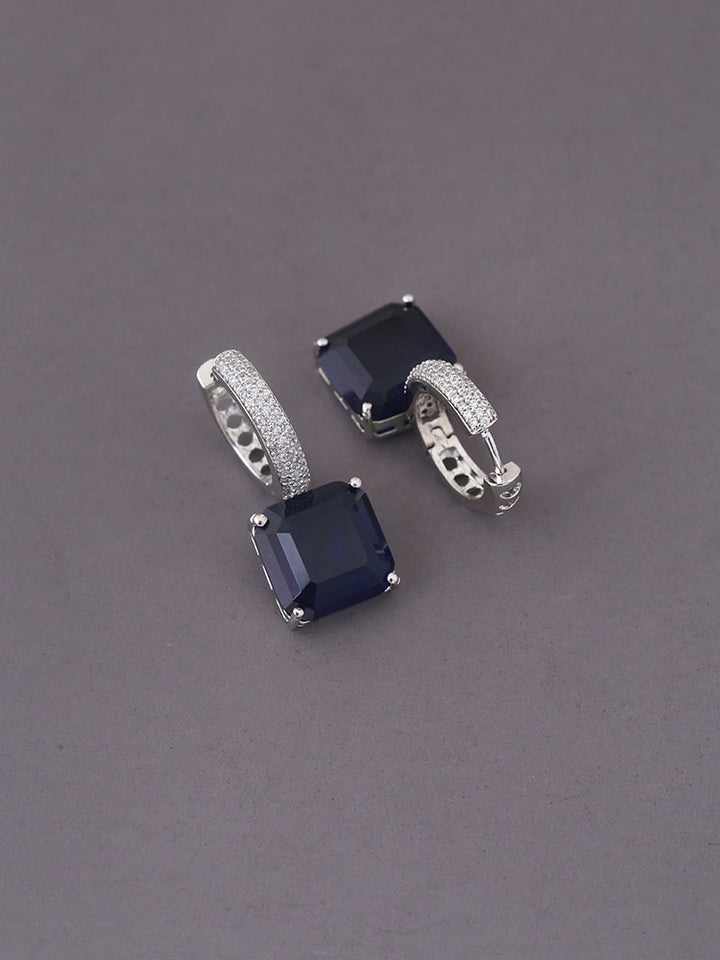 Navy Hermia Zirconia Hoops