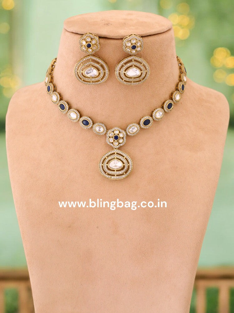 Navy Ishac Victorian Jewellery Set - New Arrival
