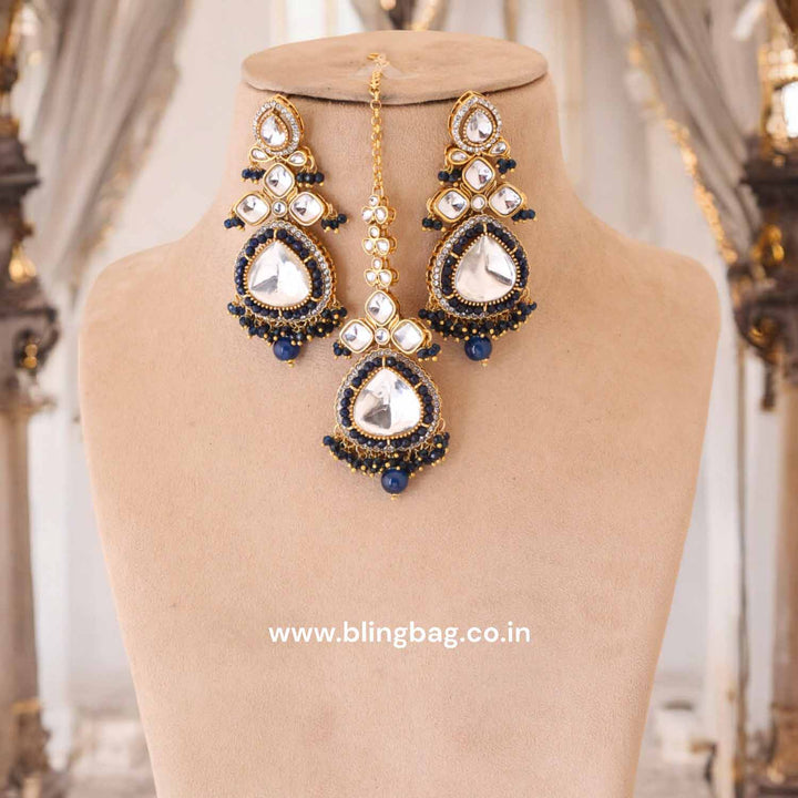 Navy Kairavi Kundan Jewellery Set