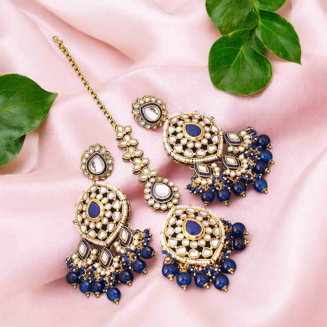 Navy Kusum Maang Tikka Set – Bling Bag1