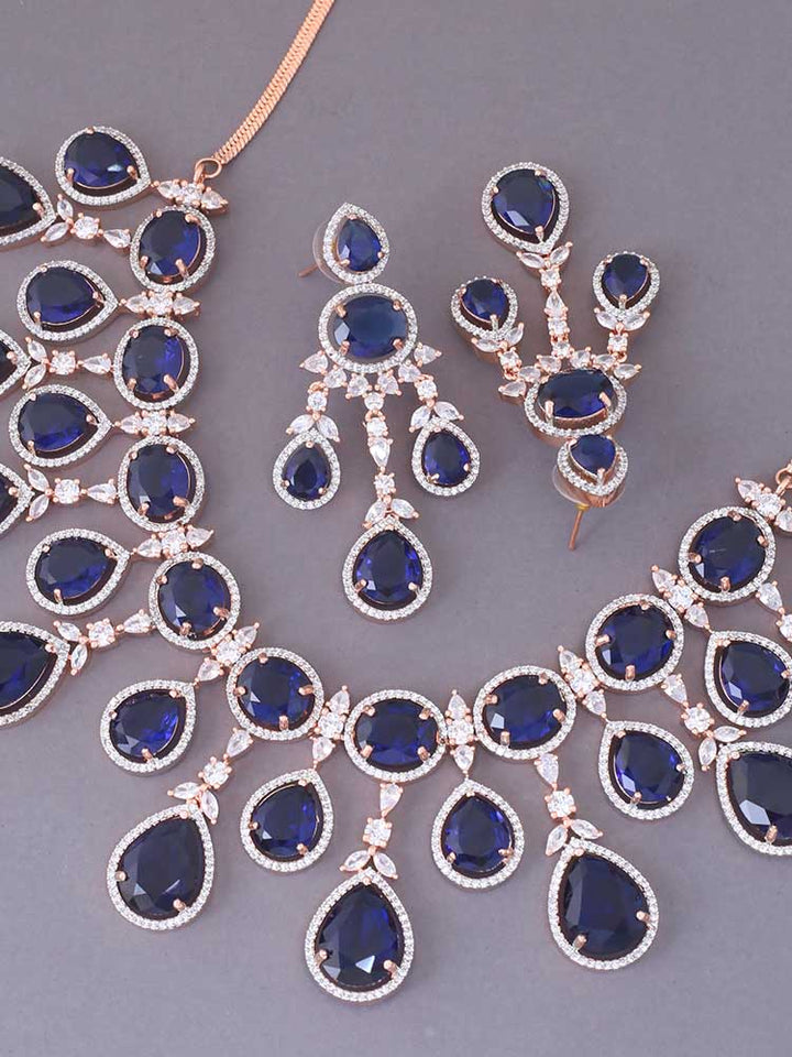 Navy Leo Zirconia Jewellery Set