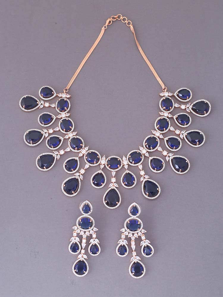 Navy Leo Zirconia Jewellery Set