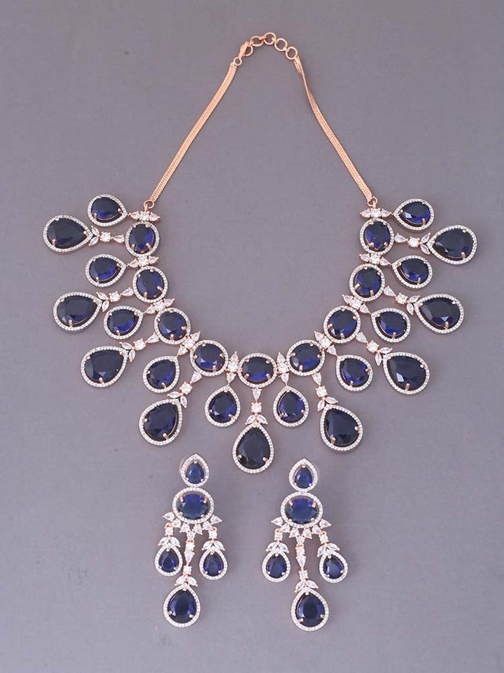 Navy Leo Zirconia Jewellery Set