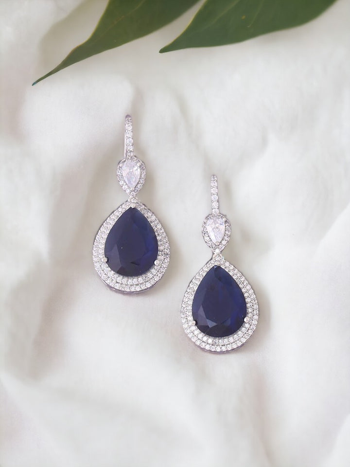 Navy Luxor Zirconia Danglers