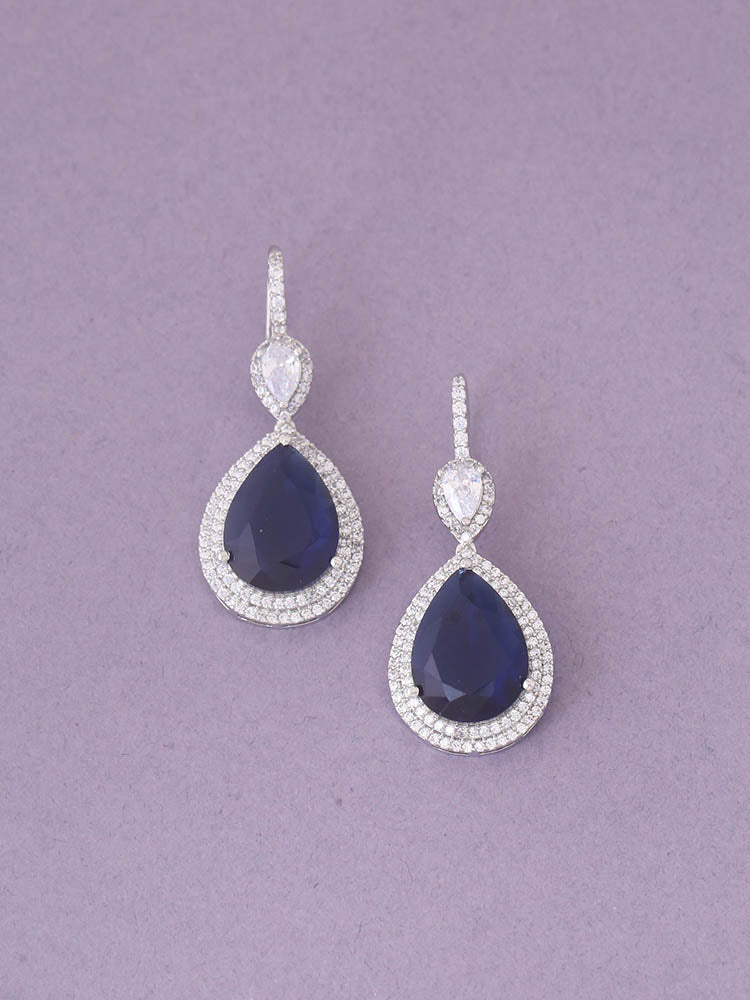 Navy Luxor Zirconia Danglers