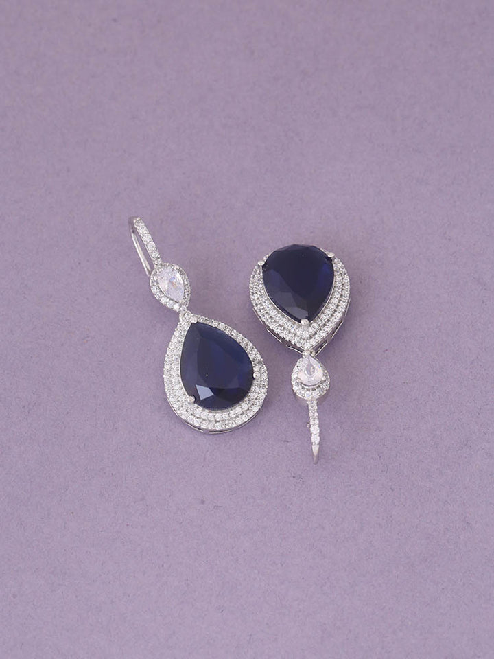 Navy Luxor Zirconia Danglers
