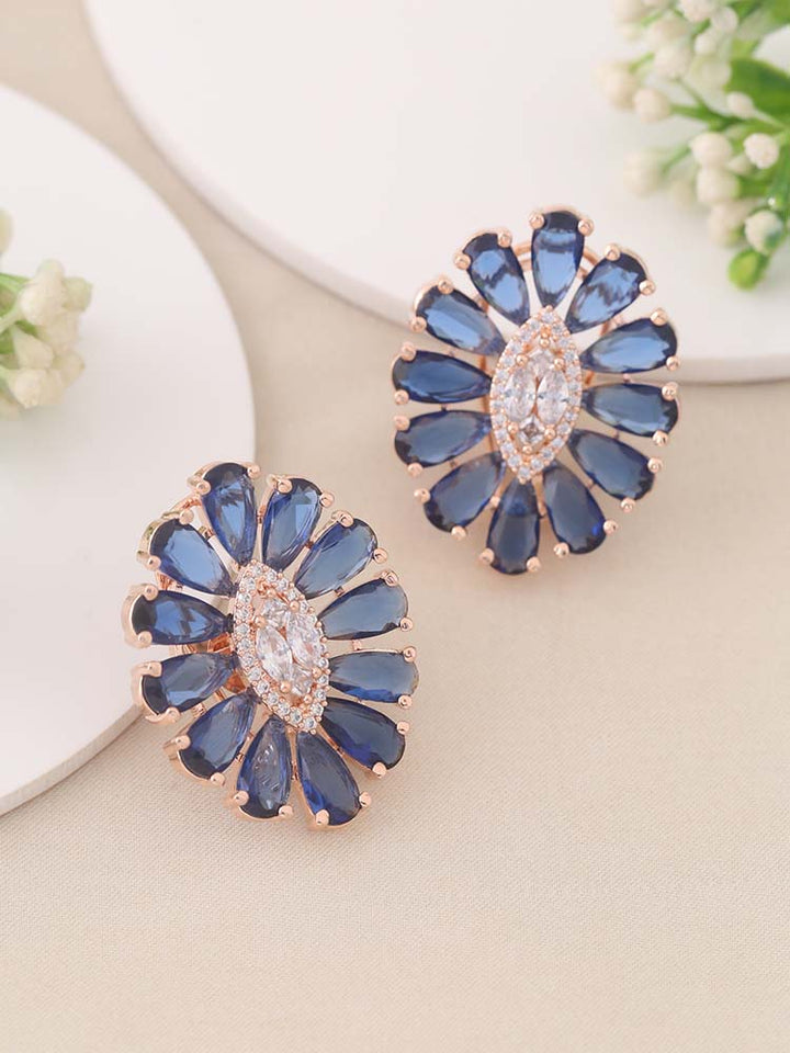 Navy Lynette Zirconia Studs - EOSS
