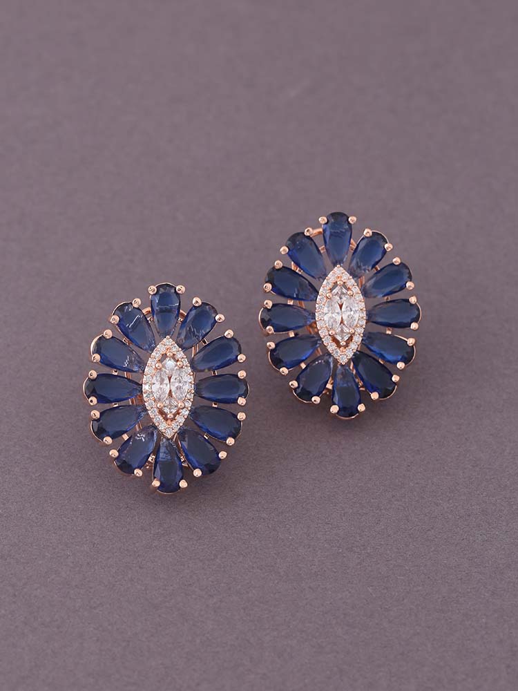 Navy Lynette Zirconia Studs - EOSS