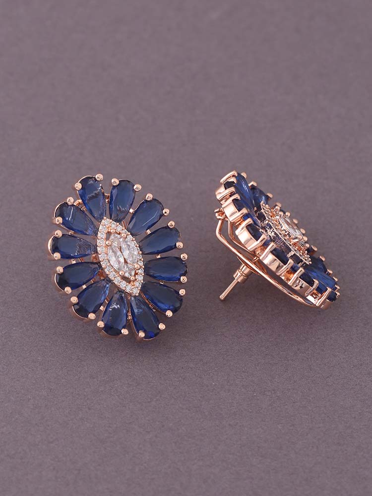 Navy Lynette Zirconia Studs - EOSS