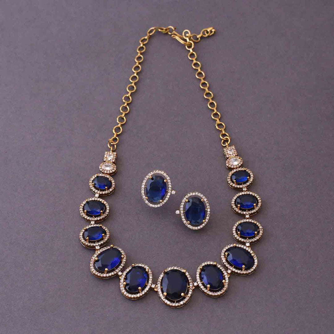 Navy Mackel Victorian Jewellery Set - New Arrival