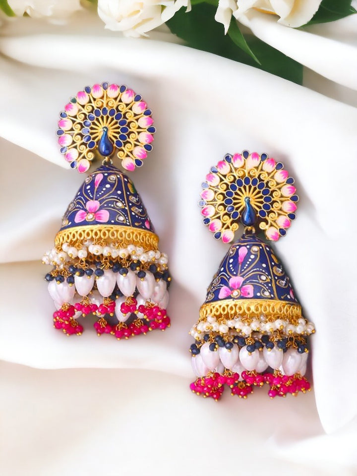 Navy Mahek Meena Jhumkis