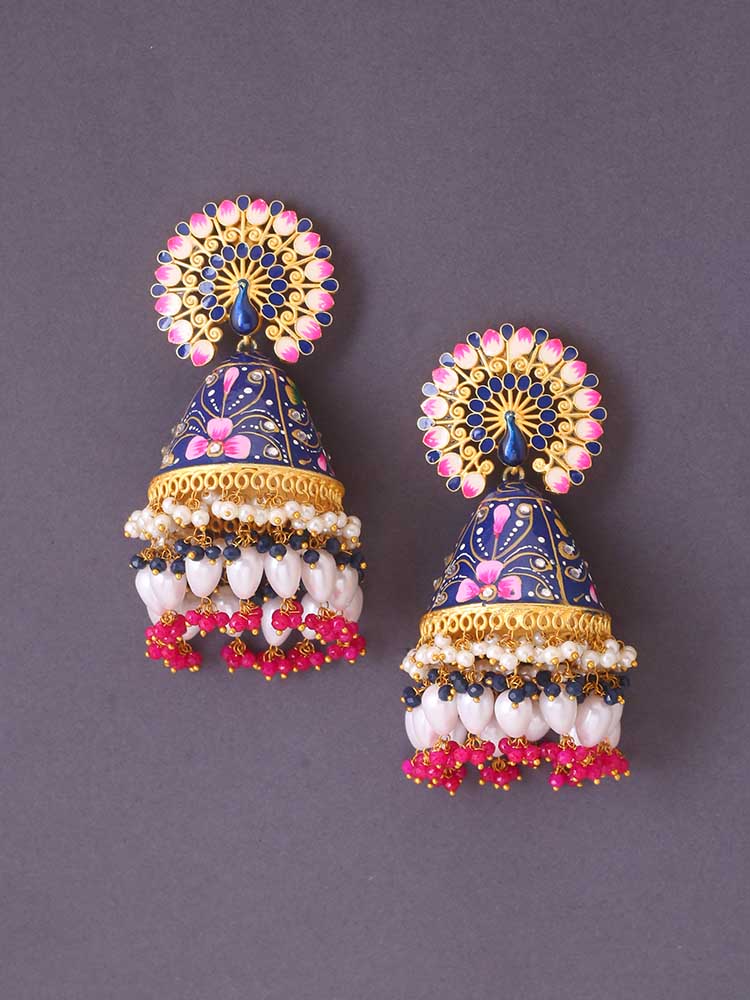 Navy Mahek Meena Jhumkis