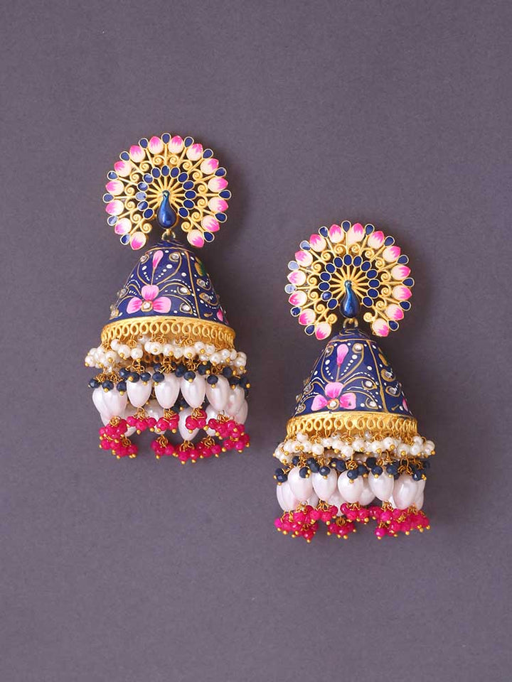 Navy Mahek Meena Jhumkis