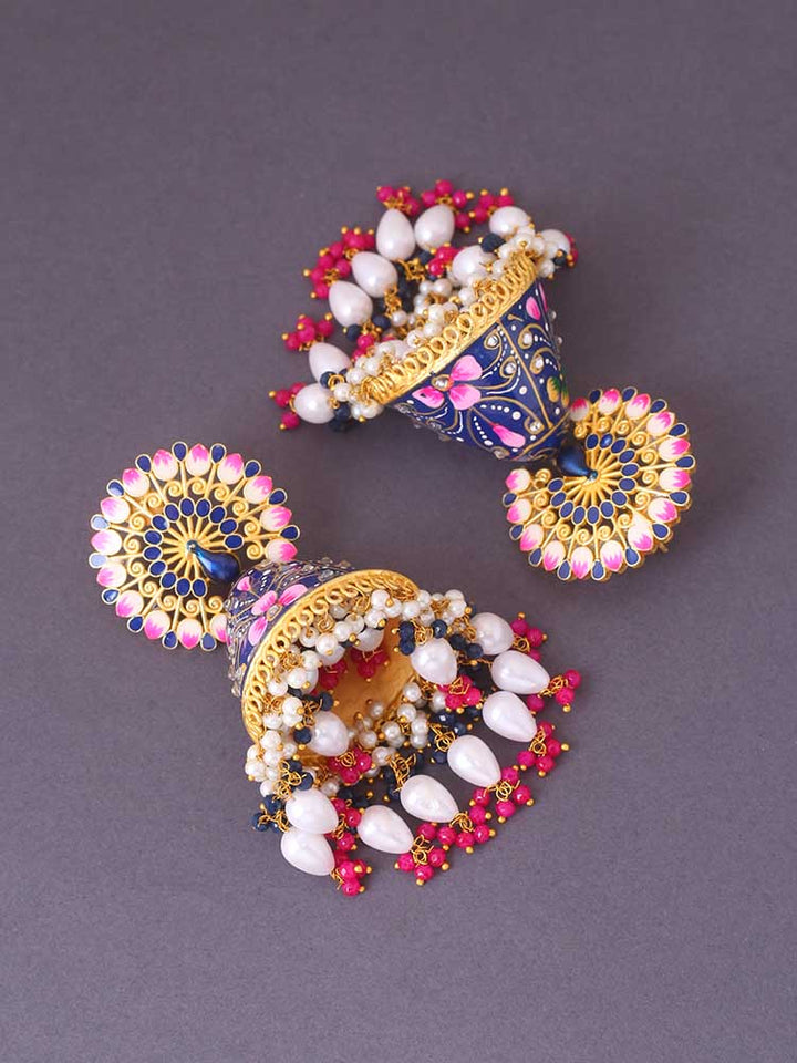 Navy Mahek Meena Jhumkis