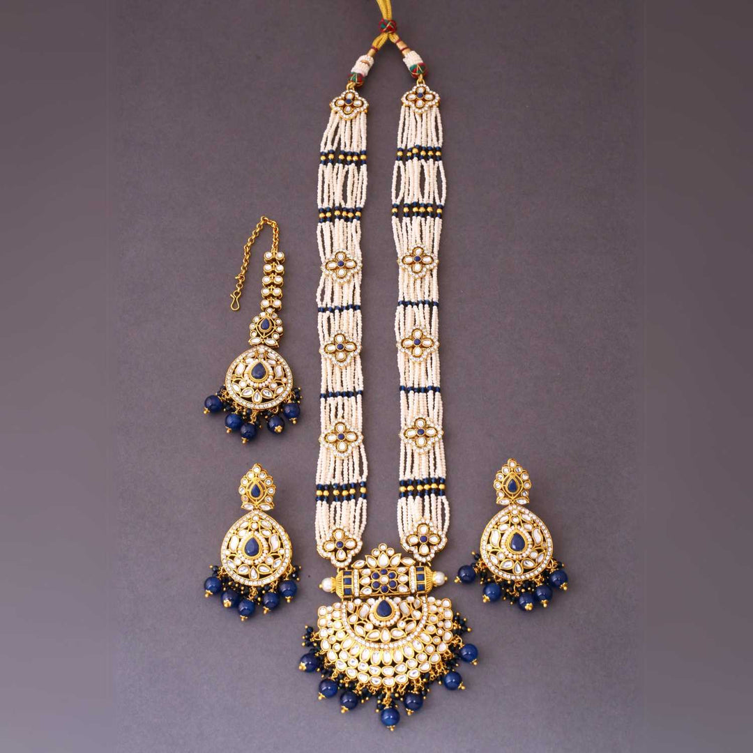 Navy Mansi Kundan Jewellery Set