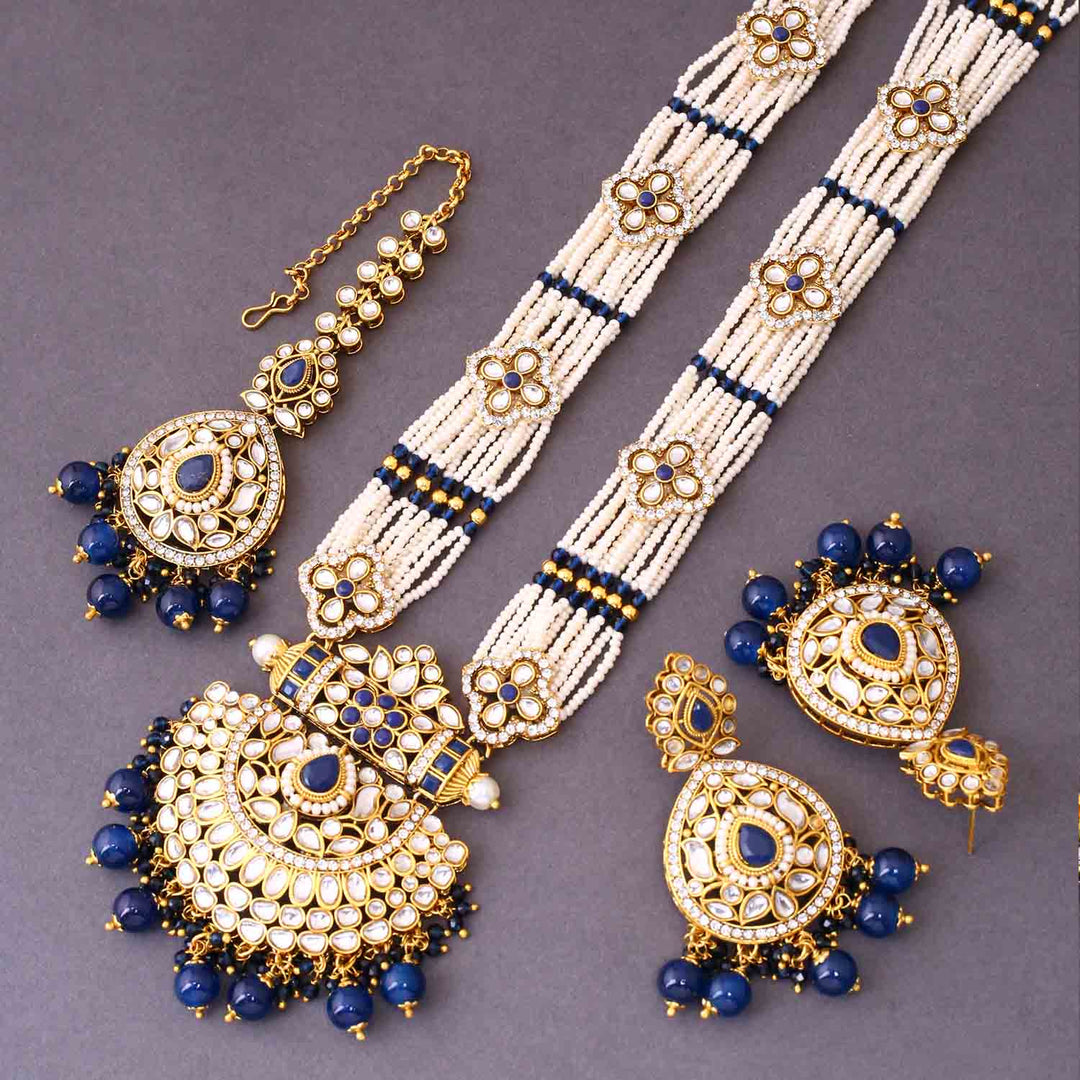 Navy Mansi Kundan Jewellery Set