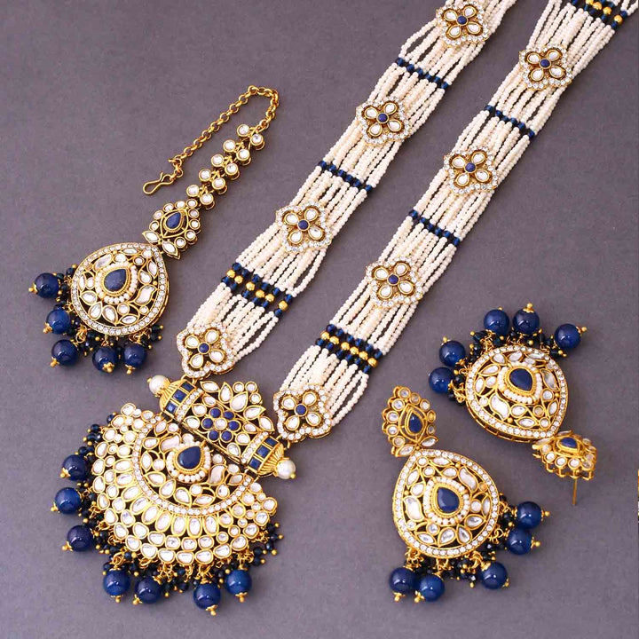 Navy Mansi Kundan Jewellery Set