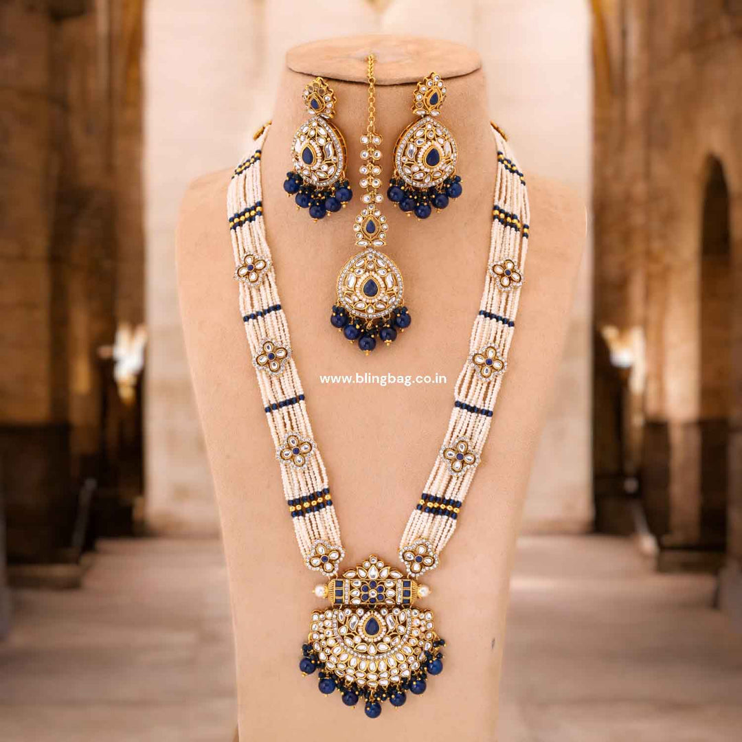 Navy Mansi Kundan Jewellery Set