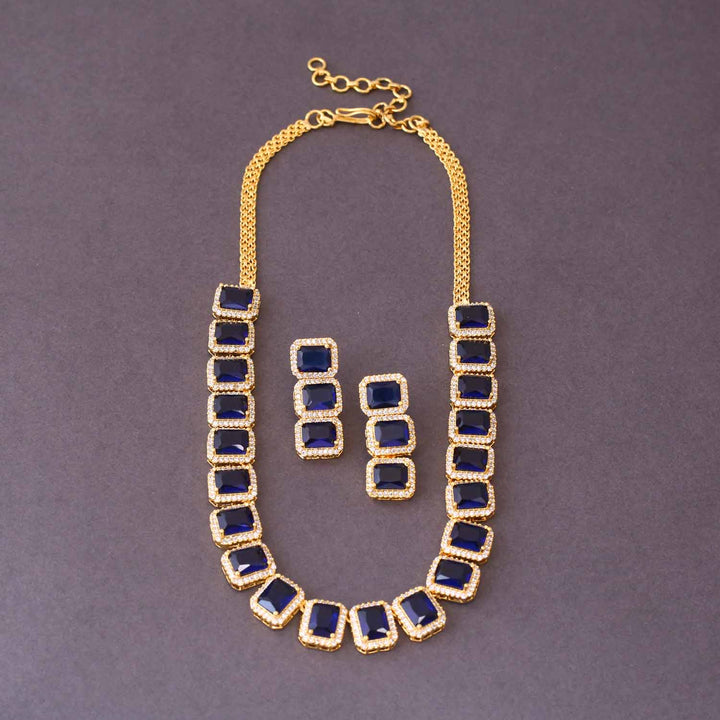 Navy Marie Zirconia Jewellery Set