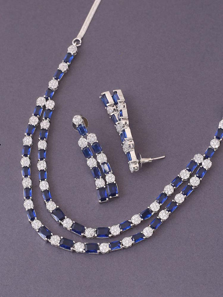 Navy Marisol Zirconia Jewellery Set