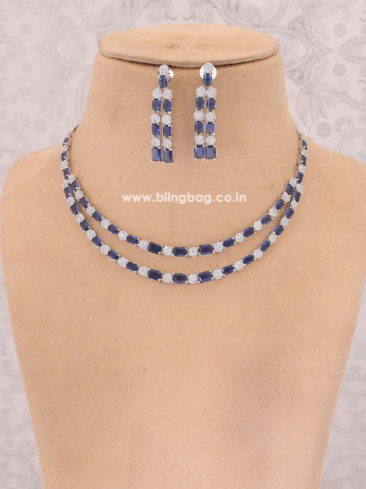 Navy Marisol Zirconia Jewellery Set