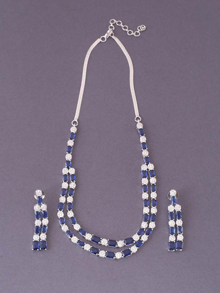 Navy Marisol Zirconia Jewellery Set