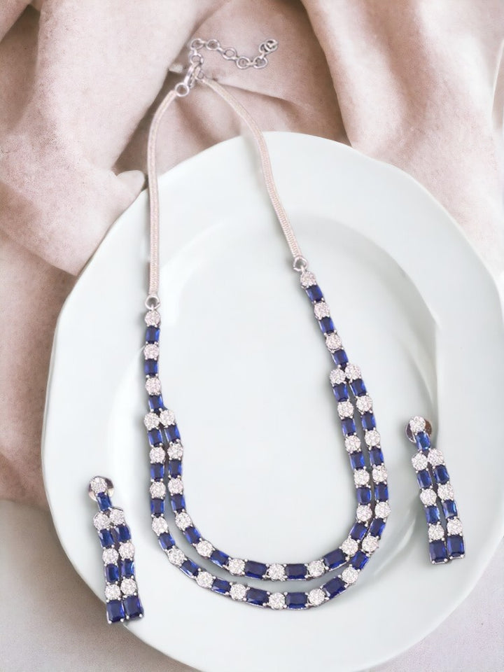 Navy Marisol Zirconia Jewellery Set