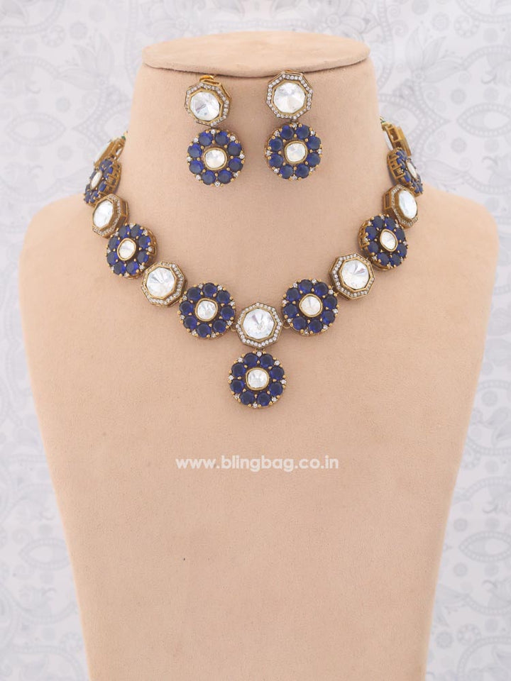 Navy Medora Zirconia Jewellery Set