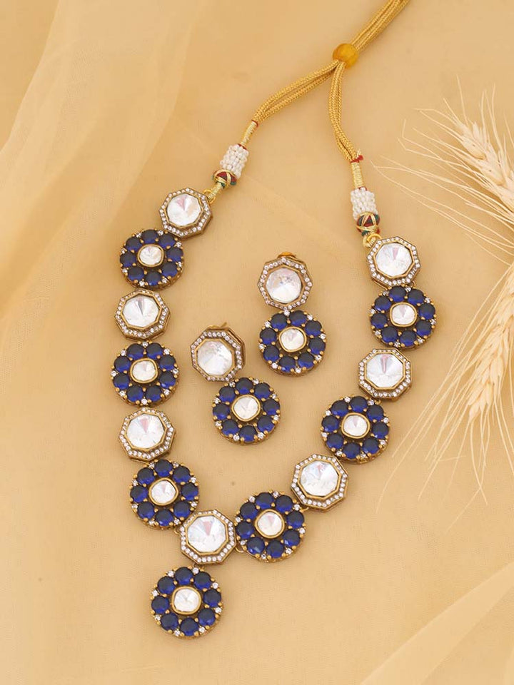 Navy Medora Zirconia Jewellery Set