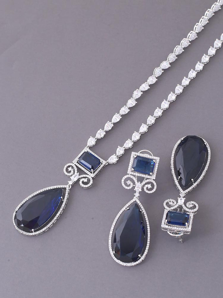 Navy Michal Zirconia Jewellery Set