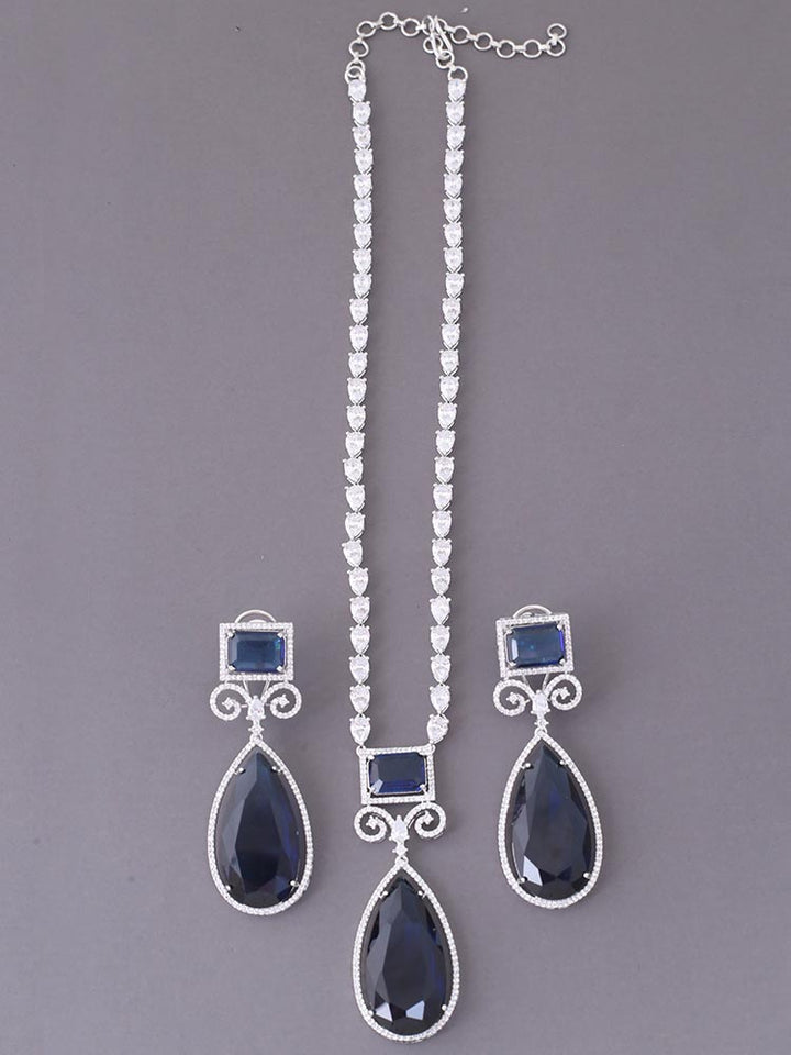 Navy Michal Zirconia Jewellery Set