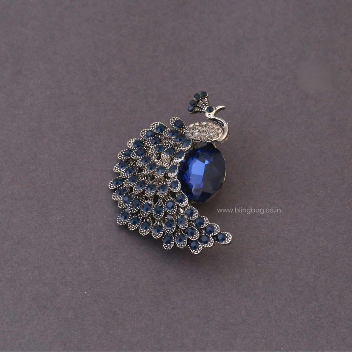 Navy Morni Brooch